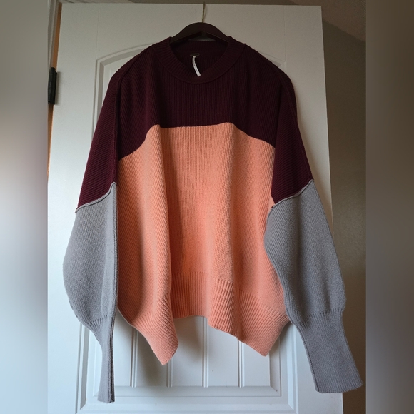 Free People Easy Street Oversized Colorblock Sweater XS - Picture 10 of 14